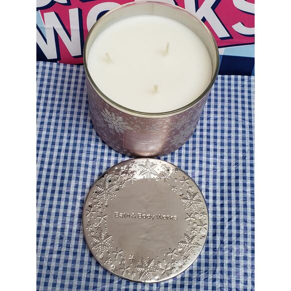 BBW Champagne Toast Christmas Holiday Lid Large 3 Wick Candle Home Fragrance - Picture 2 of 3